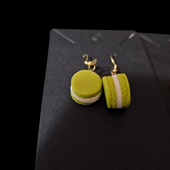 Earrings- two pair. Mini Macroons and Sprinkle donuts. Hypoallergenic. NWT - Picture 3 of 4